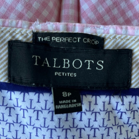 •Talbots• Perfect Crop Pink Gingham Pants - Size 8P - Picture 2 of 8